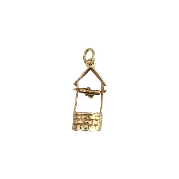 Vintage 14K Yellow Gold Well Charm #11576 - Picture 1 of 6